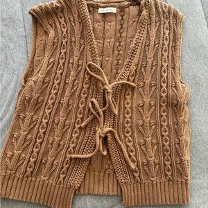 Neuflora Brown Knit Cardigan Vest